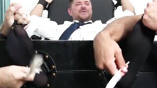 MaleFeetXXX.com - Hunky jock's tickling play with friends' gentle hands