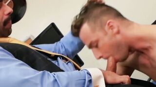 PlayingMen.com - Businessmen relax and then have passionate sex in their cozy office