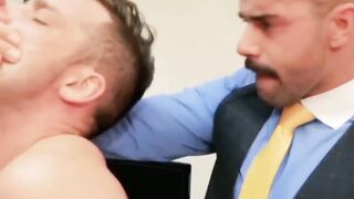PlayingMen.com - Businessmen relax and then have passionate sex in their cozy office