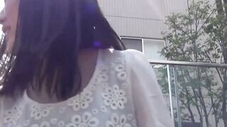 Naughty Japanese presents her ass and pussy in closeup