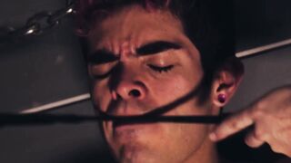 Bound jock Cazden Hunter takes rimming and spanking from two powerful tops