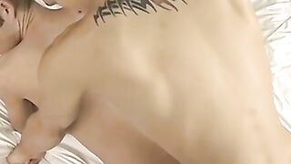 Adorable tattooed Jason Raze bareback banging blonde twink