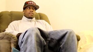 JoeSchmoeXXX.com - Big Daddy Joe can't resist gagging on that huge black cock