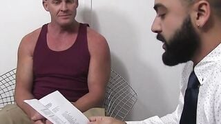 MaleFeetXXX.com - Bearded muscle freak's foot worship session with a stud