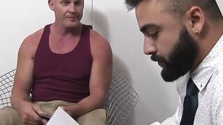 MaleFeetXXX.com - Bearded muscle freak's foot worship session with a stud