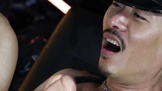 Declan Blake and Cagedjock grinding and riding a double sided dildo