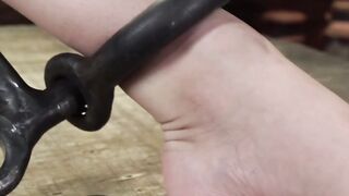 Redhead locked in steel and vibed
