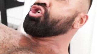 Beefy studs Dominic Pacifico and Wrex Wylde is fisted to test their staminas