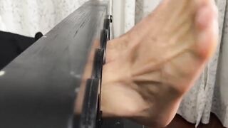 MaleFeetXXX.com - Wellcut Vinni strapped down and helplessly tickled by a hairy guy's