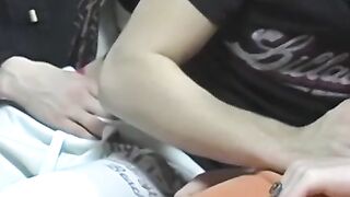 Naughty young gays in nasty chain deepthroat before cumshots