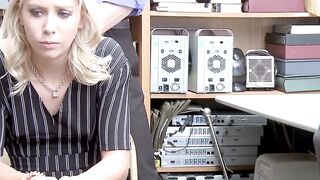 Blonde teen crook fucked hard and fast by a deviant guard