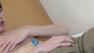 BoyzJapan.com - Asian twink Takumi spills huge load after intense wank off