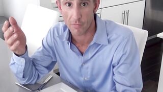 Blonde MILF sucks her stepsons dick in front of her husband