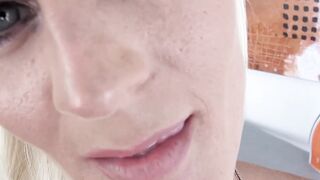 Glamorous MILF Olivia Blu sucking on fat stepson cock