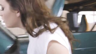 Car mechanic with huge dick gets to fuck a hot petite babe