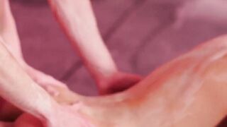 TwinkStrokes.com - Twink Daniel Hausser double penetrated raw by dudes in paint splat