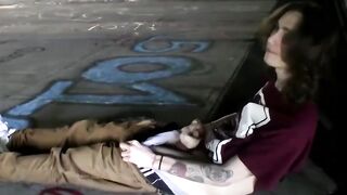 Horny skater dude Sean Johansen masturbates in a car