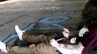 Horny skater dude Sean Johansen masturbates in a car