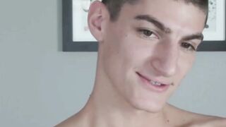 Slim stud Aiden Ward takes his cock and strokes it hard