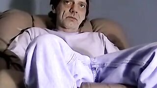 JoeSchmoeXXX.com - Horny older man strips naked and strokes his hard cock