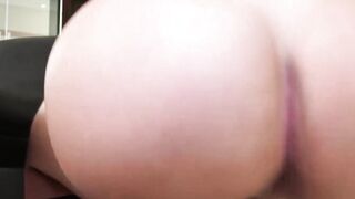 Transsexual floozy with big jugs jerks it off with pleasure