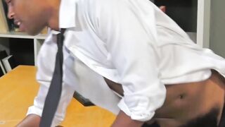 Blond Cody Winter destroys the asshole of black Alson Caramel