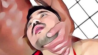 Ryuji drops his jock and lets Rio get a mouthful of hard Asian dick and low hanging n