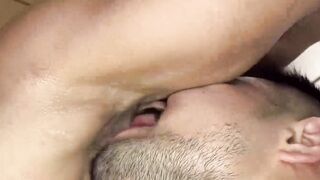 Ryuji drops his jock and lets Rio get a mouthful of hard Asian dick and low hanging n