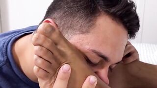 MaleFeetXXX.com - Lustful roommate sneaks and worships muscular Tempo's uncovered fee
