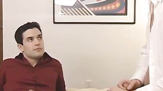 Winter Vance sucks twink partner off and strokes his penis