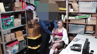 Naughty shoplifter Alyssa Cole hammered in office