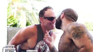 HardcoreBears.com - Hairy bearded bear makes his mature friend ride his big cock eage
