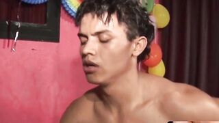MachoIO.com - Latino threesome breeding ends with big dick exploding