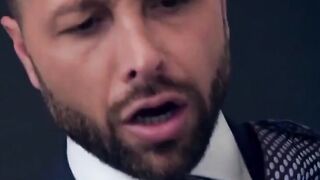 PlayingMen.com - Desk sex for hunky gay men in expensive suits with deep and hard thr