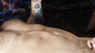 Daddy dom Riley Mitchels savagely barebacks submissive Blaze Austin