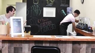 Amone Bane fucks regulars Jonah Wheeler and Dakota Lovell in his cafe