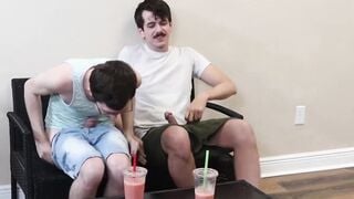 Amone Bane fucks regulars Jonah Wheeler and Dakota Lovell in his cafe