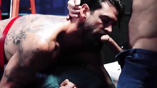 Submissive Alpha Wolfe worships a huge dick and craves for fisting and anal fuck
