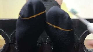 MaleFeetXXX.com - Rikk York locked up and giggling in a tickle torment by three strai