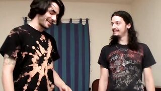 Horny sexy twinks Devin and Max watch each other pissing
