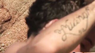 MachoIO.com - Macho Latino rides big raw dick hard at the beach