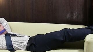 MaleFeetXXX.com - Tied up hunk Joey J receives vigorous foot licking