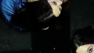 POV of cute tattooed girl Sage Hunter sucking gloryhole cock