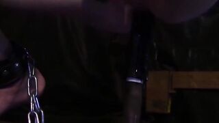 BondageBadBoy.com - Sub gay dude  to jerk off with metal clamps and harsh ball