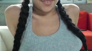 Busty petite stepdaughter Annika Eve is pussy smashed deeply