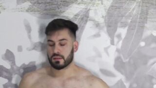 LecheLatinos.com - Blonde gay Dimitry rides Diego's cock to cum explosion