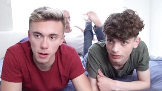 Jake Lawrence eats and fingers Zayne Bright and Carter DelRey tiny asses