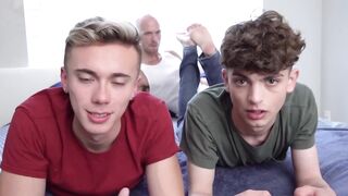Jake Lawrence eats and fingers Zayne Bright and Carter DelRey tiny asses