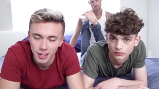 Jake Lawrence eats and fingers Zayne Bright and Carter DelRey tiny asses