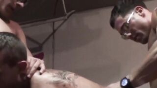 Horny muscle jocks hungry hole stuffed and bred by gang bros